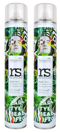 2x 500ml Nouvelle RS Rock Hard Haarspray