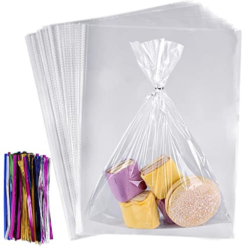 Zellophantüten, transparent, 30,5 x 40,6 cm, für Geschenke, Leckereien, Haushalt, Gastgeschenke und Verpackungen, 100 Stück