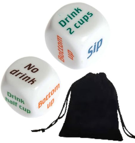 Luxuriöse 2 lustige Trinkwürfel für Junggesellinnenabschiede, Partywürfel, Kneipenspiel-Würfel, freche Partywürfel, Paar-Würfel