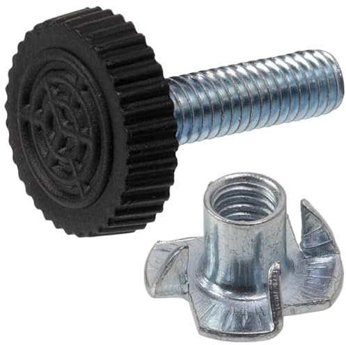 Aerzetix - C74756 - Set di 10 piedini piedi per mobili regolabili M6 Ø18mm per avvitare + 10 dadi a griffe a incastro - altezza 27mm - in metallo e plastica - divani scrivanie TV