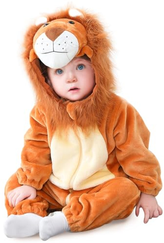 Epokus Deguisement Lion Halloween, Costume de Tigre Enfant,73cm, 6-9 mois, Deguisement Lion Bebe, Deguisement Enfant Animaux pour Halloween Carnaval