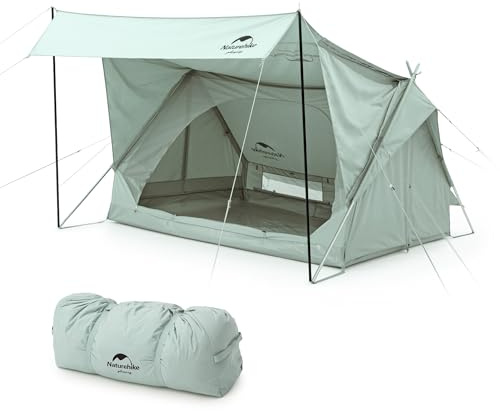 Naturehike House Camping Tent for 2 Person Waterproof Windproof Lightweight Tent Small Pack Size Family Cotton Tent for Festival Camping Travelling Trekking Garden