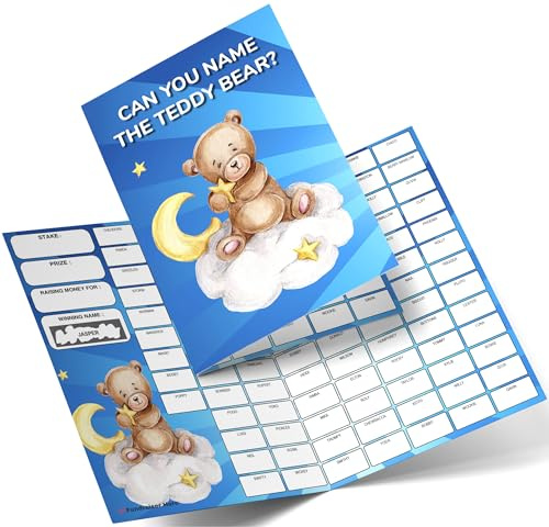 Fundraiser Hero Guess the Teddy Bear Fundraising Scratch Card A4 Size - 100 Names - Double Sided 330gsm Card