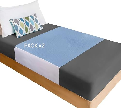 Purpura Home - Pack 2 Empapadores Cama Adultos Lavables Alas 4 Capas. Protector Colchon 135 Super Absorbente. Funda Salva Camas Bebe Impermeable y Reutilizables. Cubre Cama Lavables. Pack 2 135x90 cm