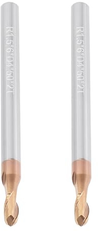 Briny River Fresa a sfera in carburo di tungsteno HRC55 rivestita in AlTiN, 2 pezzi, 3 mm, per incisione CNC