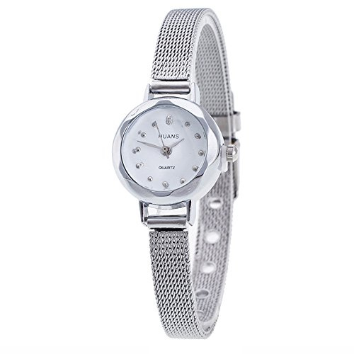 Reloj parlante para personas mayores, reloj de pulsera para mujer, plata, talla única