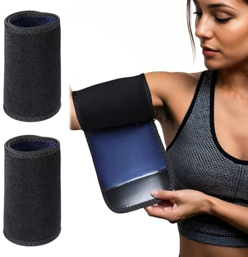 Qianyu 2 Stück Sauna Armbandage Verstellbares Einstellbare Arm Gürtel Arm Shaper Former Trimmer Slimming Arme Sport Fitness Ärmel Elastische Armtrainer Ärmel für Sport