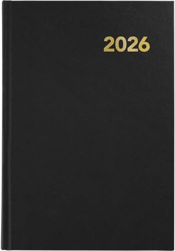 Grafoplas - Agenda 2026 Día por Página 2026 Bretaña, Negra, 14,5x21cm, Español, Tapa Dura y Punto de Lectura, 288 Páginas, Papel Blanco 70g Certificado FSC, Incluye Planning y Calendario 3 años