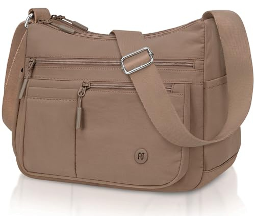 JUYANO Sac Bandoulière Femme Grand Imperméable Sac a Main en Tissu Oxford avec Multipoches, Sacs de Cours Messenger Bag Léger et Ajustable pour Sorties Shopping Voyages Travail