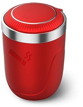 Car Ashtray for Volkswagen VW UP 2015-2022, Portable Self Extinguishing Ashtray with Smell Proof Lid Detachable Interior Car Accessories,Red