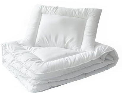 Merino Wool Trapunta per bambini in microfibra 120 x 150 cm + cuscino 40 x 60 cm – Lettino per lettino, letto singolo, funzionale e igienico, leggero, morbido, resistente, non provoca allergie.