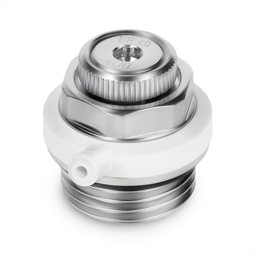 HYDROBIL Automatic Radiator Valve Air Vent, 1/2 BSP Male with O-Ring and White Plastic, Chrome-Plated Brass, 10 Bar, Max. Temp. 120°C Hygroscopic Radiator Bleed Valve for Bathroom Radiators and More