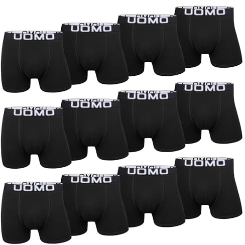 L&K 8/12-pack herr retroshorts boxershorts för män, bomullsunderkläder med värdepack – storlekar M-5XL-svart, flerfärgade, bekväm passform utan repande lappar 119, 12-pack färgset 3, XL