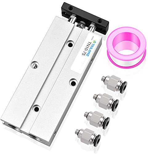 TAILONZ PNEUMATIC Cilindro pneumatico in alluminio 10mm alesaggio 75mm corsa doppio stelo doppio effetto TN10-75