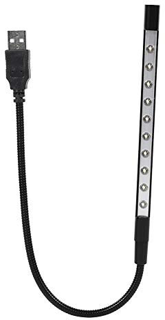 GOTOTOP 5V LED lumière d'ordinateur portable USB Portable rotatif Flexible Mini lampe de lecture lampe de poche pour ordinateur portable PC clavier d'ordinateur Protection des yeux(Noir)