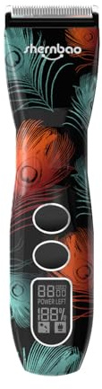shernbao Professional Animal Grooming Clipper for Thick Heavy Coats, 5-Speed Low Noise Powerful Corded/Cordless 5-in-1 Blade for Small & Large Pet, Dog, Cat, Horse