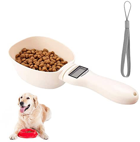 Jooheli Cuillère à Mesurer pour Chien, Cuillère de Mesure Électronique avec Écran LCD, Cuillère Pesée Détachable pour Aliments de Chats Chiens, Cuillere Doseuse Électronique pour Une Mesure Précise