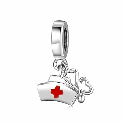 Charm sjuksköterska sjukhus medicin stetoskop doktor 925 silver - Les Folies för Pandora, Sterlingsilver, Kubisk zirkonia