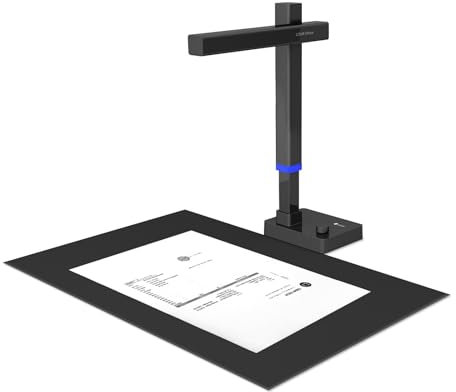 Dokumentkamera Bokskanner, 24 MP dokumentskanner, bärbar USB-dokumentkamera, Scan Max A3-format med justerbar höjd Kompakt och bärbar