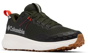 Columbia Men's Konos TRS Outdry, Waterproof Low Rise Trekking and Hiking Shoes, Greenscape/Red Quartz, 14