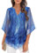 Ladies' Dressy Blouses - Elegant Evening Party Tops for Women - V-Neck 3/4 Sleeve Chiffon Blouse - Plus Size Tops - Fall Trendy