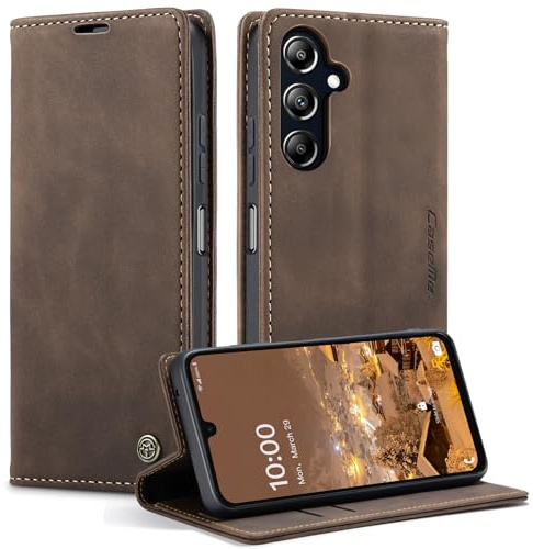 KZB Handyhülle für Samsung Galaxy A16 5G/4G Hülle Premium Leder Klappbar Tasche Flip Case Magnet Kartenfach Standfunktion Klapphülle Schutzhülle für Samsung Galaxy A16 5G/4G - Kaffee