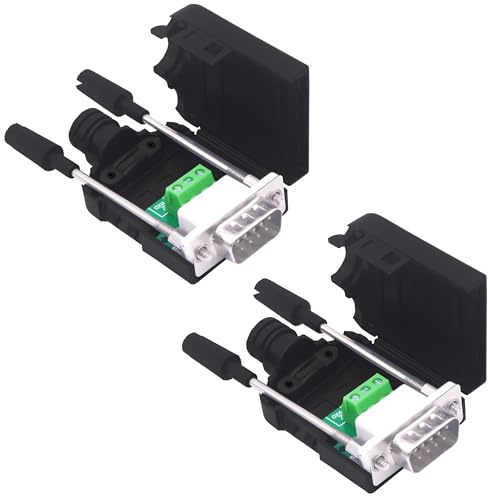 YARCHONN DB9 Kein Lötanschluss Breakout Board RS232 D-SUB 9 Pin Seriell zu RXD TXD GND 235 Adapter Klemmen Block mit Fall 2-Pakete (Stecker)
