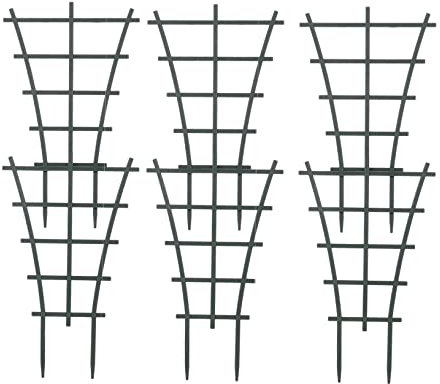 Warmhm Lot de 12 Mini Tuteurs à Plantes Grimpantes en Plastique PP Noir, Treillis Empilables pour Jardin, Protège du Vent