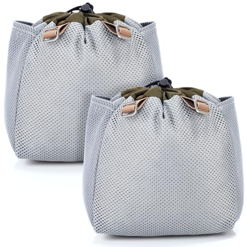 Shinylin 2 Pcs Saddle Dump Pouches for Hunting Mesh Saddle Bags with Drawstring Closure Lightweight Hunting Gear Accessories for Outdoor Travel Hiking Sport