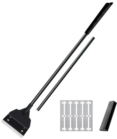 Lirynox Aquarium Algae Scraper Set, 65cm Detachable Handle Fish Tank Cleaner, Algae Cleaner Tool Adjustable Glass Tank Algae Scraper with 5 Replacement Blades for Aquarium,Fish Tank Cleaning