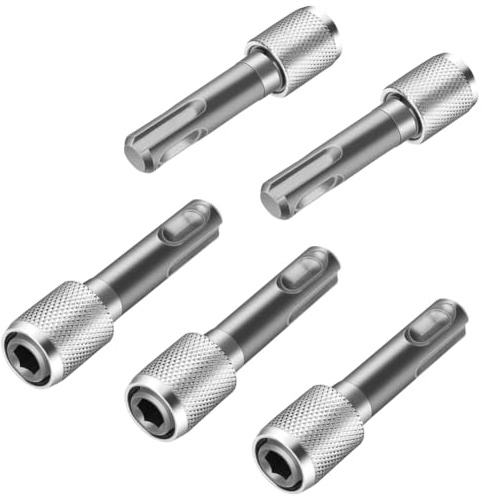 Katnetoly 5PCS Adattatore Mandrino Trapano SDS-Plus, Adattatore SDS Plus per Inserto da 1/4 Pollice (6.35mm) con Presa Esagonale In Acciaio per Trapano, Piastra Trapano, Facile da Usare