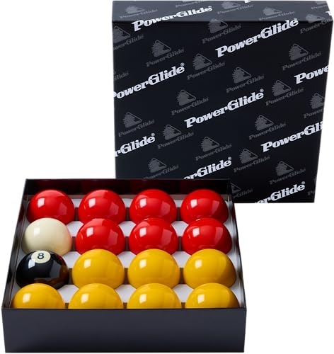 POWERGLIDE English Pool Balls 2in Reds & Yellows Resin Ball Set