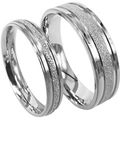 Everstone Titanium Wedding Engagement Bands Ring Sets Couples Matching Rings UK size UK size H to Z7