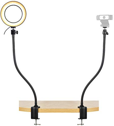 AYIZON Webcam-Licht-Halterung, Webcam-Halter mit 20cm Ring-Licht für Logitech Webcam Streamcam C920s C920 C930e C922x C922 C925e C615 Brio
