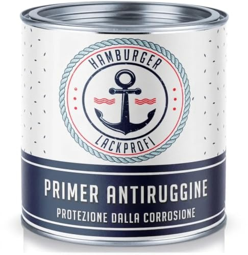 2,5L - Smalto colorato alchidico 2in1 satinato per esterni in RAL - Vernice e primer resistenti alle intemperie per legno e metallo (RAL 5001 Blu verdastro) Hamburger Lack-Profi
