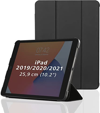 Hama Hülle für Apple iPad 2021 / 2020 / 2019 10.2 (aufklappbares Case für Apple Tablet 10,2 Zoll Gen. 7/8/9, Schutzhülle mit Standfunktion, magnetisches Cover) schwarz