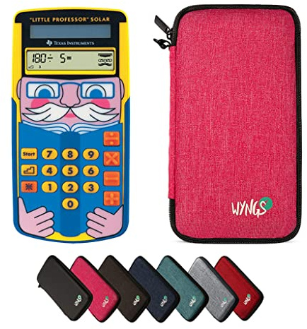 TI-Little Professor inkl. WYNGS Schutztasche Pink - Interaktiver Rechentrainer - Basic Set