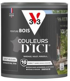 V33 Peinture Bois Couleurs d'ICI - Anthracite - 0,5L