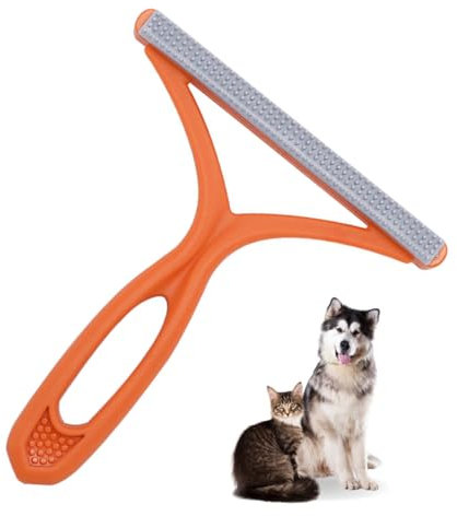 Pet Hair Remover Lint Remover Portable Carpet Scraper Non-Damaging Lint Cleaner Cat Hair Remover Carpet Brush Dog Hair Remover for Clothes, Sofa, Furniture, Pet Towers, Blanket (Orange)