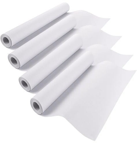 LDXDRU Lot de 4 rouleaux de papier à dessin - 42,5 cm x 15 m - Blanc - Pour peinture, affiche, dessin, esquisse, peinture, croquis - Pour chevalet