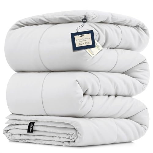 Adam Home Single Duvet 10.5 Tog All Season Comforter, Lightweight Skin Friendly Quilt, Down Alternative Ultra-Soft Plush Breathable Duvet Single