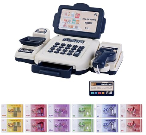 Ieron Simulation Cash Register With Scanner And Sound Microphone Cash Register Shopping Shop Accessoriesplay Cash Register Role Play Gift For Girls Boys