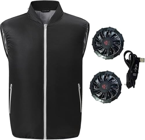 Gilet de Refroidissement 2 Ventilateurs, VêTements de Climatisation d'éTé | Protection du Soleil Respirante