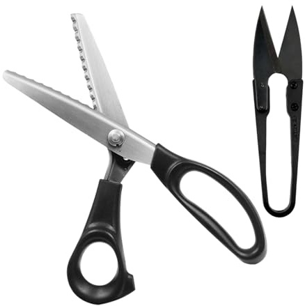 Tijeras Zig Zag Para Tela, Dentadas Tijera, Costura Profesional, Mango De Plástico, Para Manualidades, Ropa Tela, Cuero, Algodón, Negro