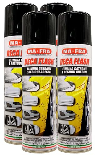 FEI FAN Spray Elimina Catrame, Colla e Residui Adesivi Deca Flash Sicuro su Ogni Carrozzeria 250ml (4 Spray)