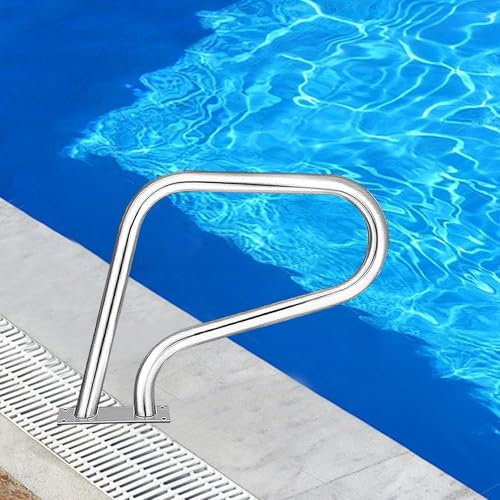 Lanmmraifc Pasamanos para Piscinas enterradas, barandillas de Acero Inoxidable 304, Antideslizantes, con Kit de instalación para Interiores y Exteriores.