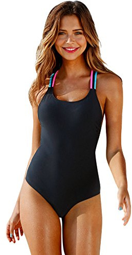 Swimsuits for Women UK,One Piece Swimming Costume Ladies Tummy Control Sexy V Neck Plus Size Swimwear Padded Beach Bikini Bathing Suits Vintage Push Up Monokinis Swimsuit