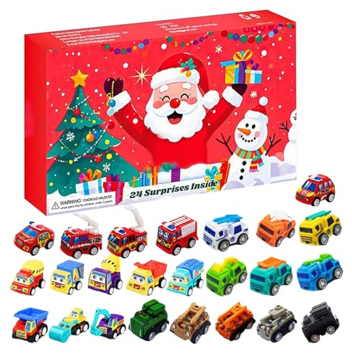 Adventskalender leksaker - 24 delar 2025 fordonsteknik-kit, pedagogiskt lekset för pojkar och | klassrum, dagis, festivalträdgård, nedräkning