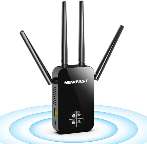 NEWFAST Repetidor WiFi Amplificador Señal WiFi 1200Mbps WPA/WPA2