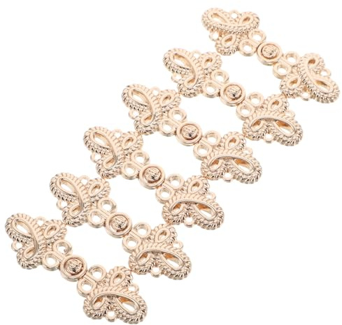 jojofuny Botones de Cierre Chinos Dorados de Aleación para Vestido de Boda y Atuendo Formal, Cierre de Nudo Tradicional Estilo Vintage para Banquetes y Ceremonias, Pack de 10 Piezas